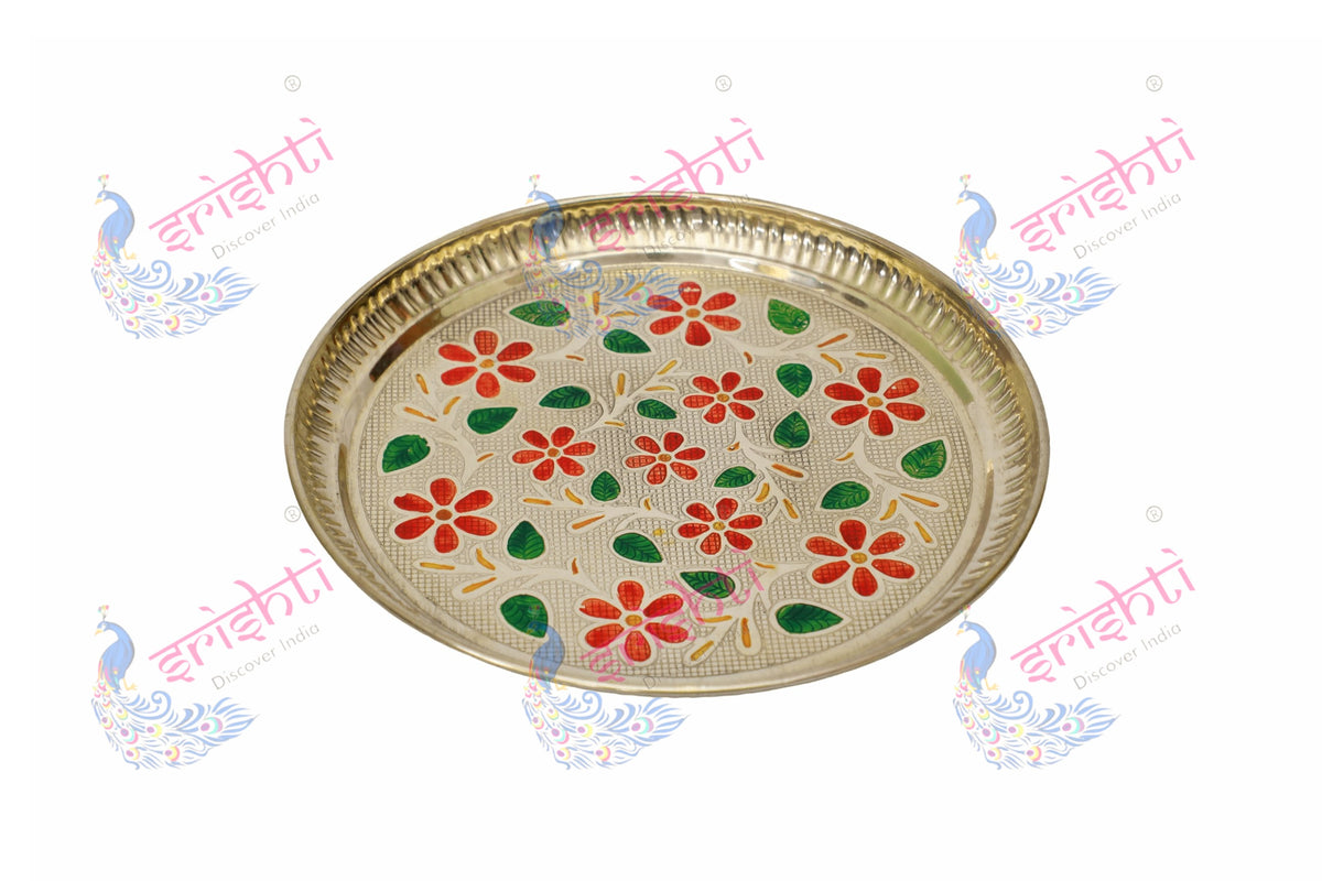 Brass Flower plate/thali-9 Inches