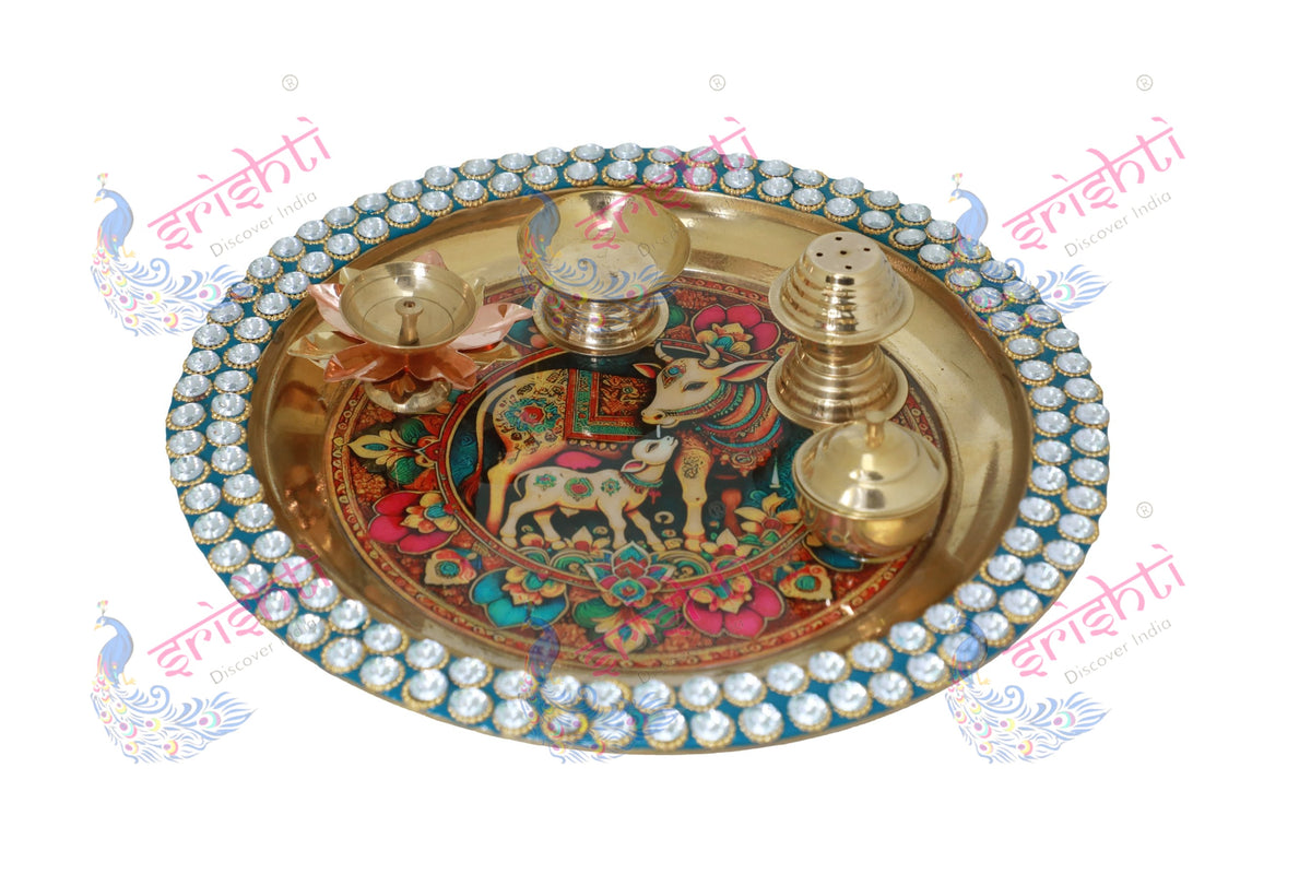 Brass Decorative Aarti plate/thali-11 Inches-m01