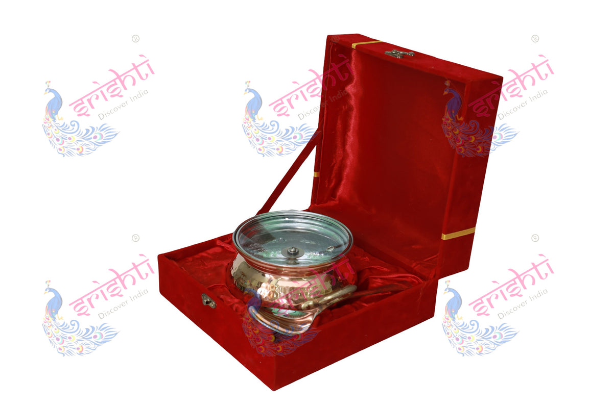 Copper Pot with Serving Spoon Set-5 Inches