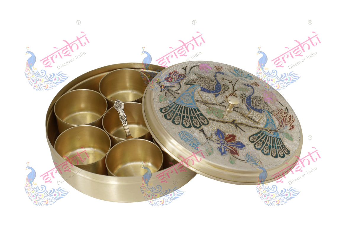 Brass Spices Storage Box-9 Inches