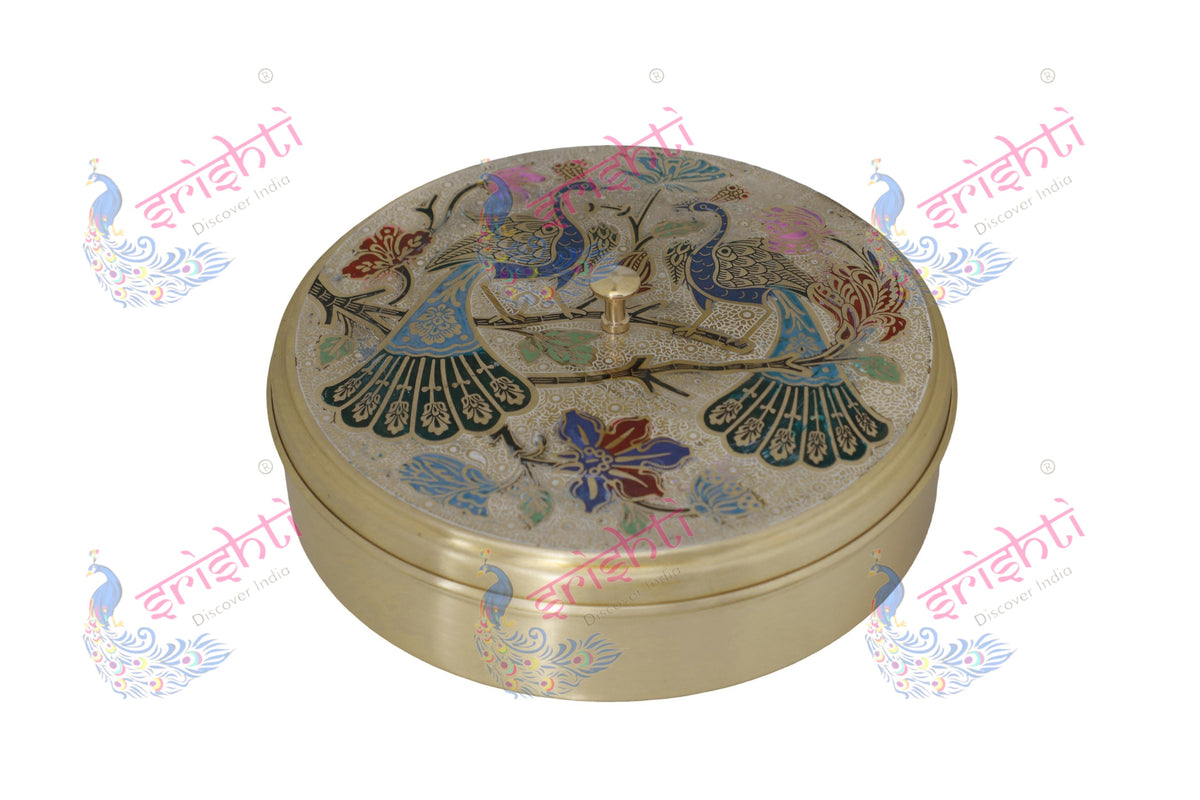 Brass Spices Storage Box-9 Inches