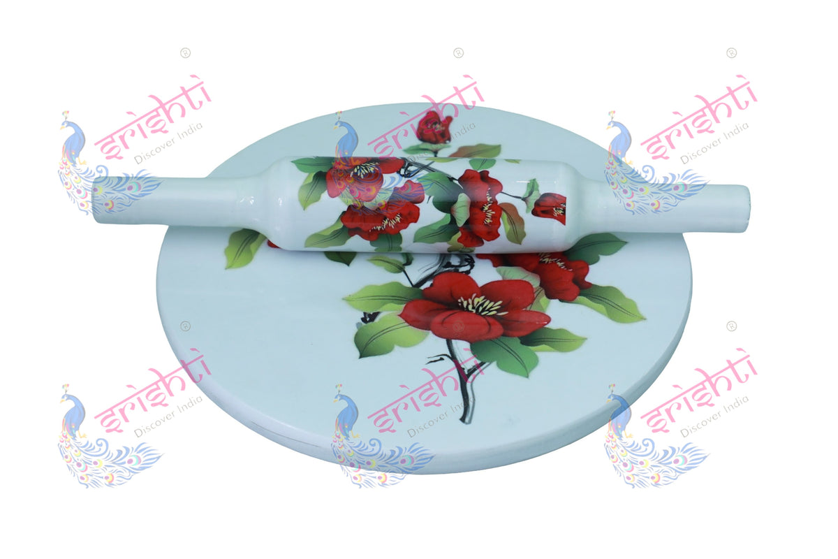 Marble Rolling Board and Pin Set/Roti board-10 Inches