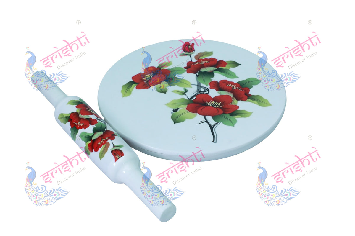 Marble Rolling Board and Pin Set/Roti board-10 Inches