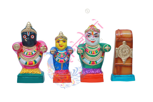 Puri Jagannathar Set-10.5 Inches-Paper Mache