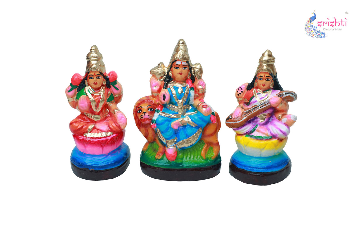 Lakshmi Saraswathi Durgai Set-6.5 Inches
