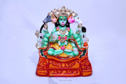 Panchamuga Anjaneyar- 12 Inches-  Paper Mache