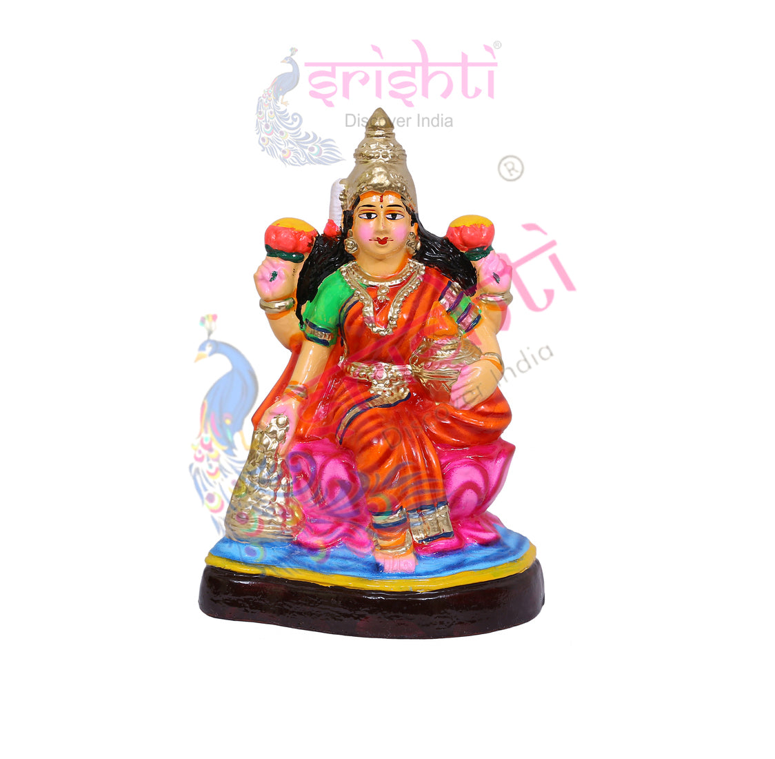 Lakshmi Saraswathy Set-10.5 Inches-Paper Mache