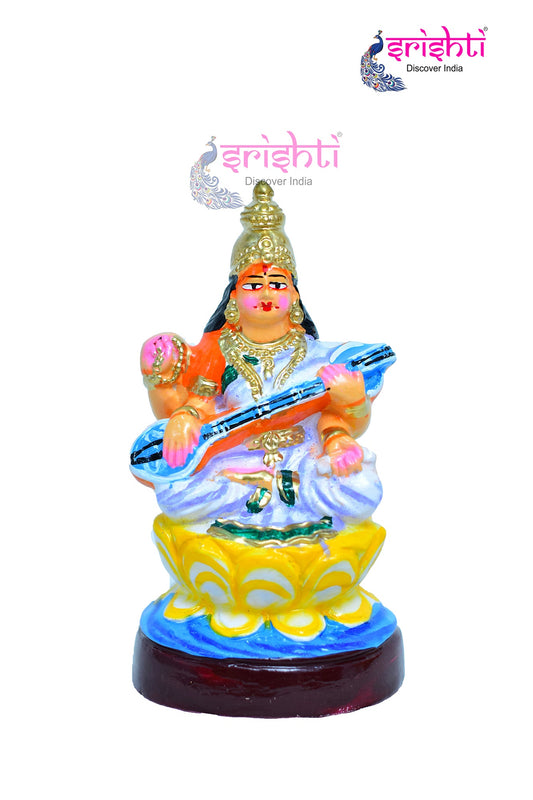 Saraswathy-8.5 Inches-  Paper Mache