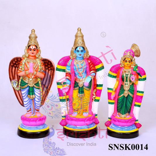 Andal Rangamannar and Garuda  Set-16.5 Inches-Paper Mache
