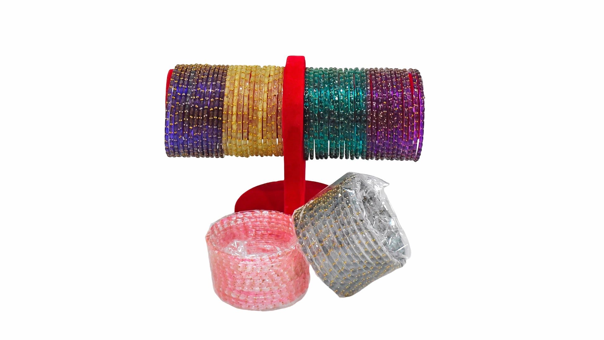 Rain Drop Assorted Color Bangle Set-1 Dozzen (2-8)