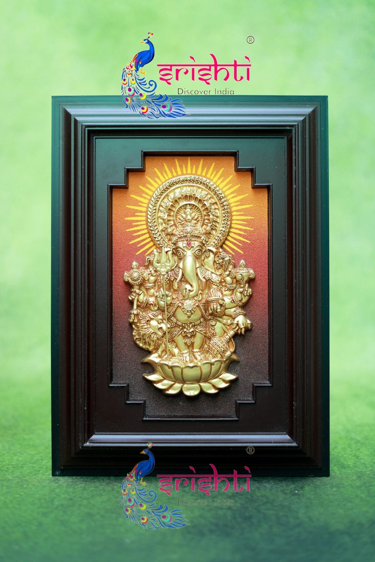 Wall Hanging Kan Drishti Ganesha with Yantra-14.5 Inches