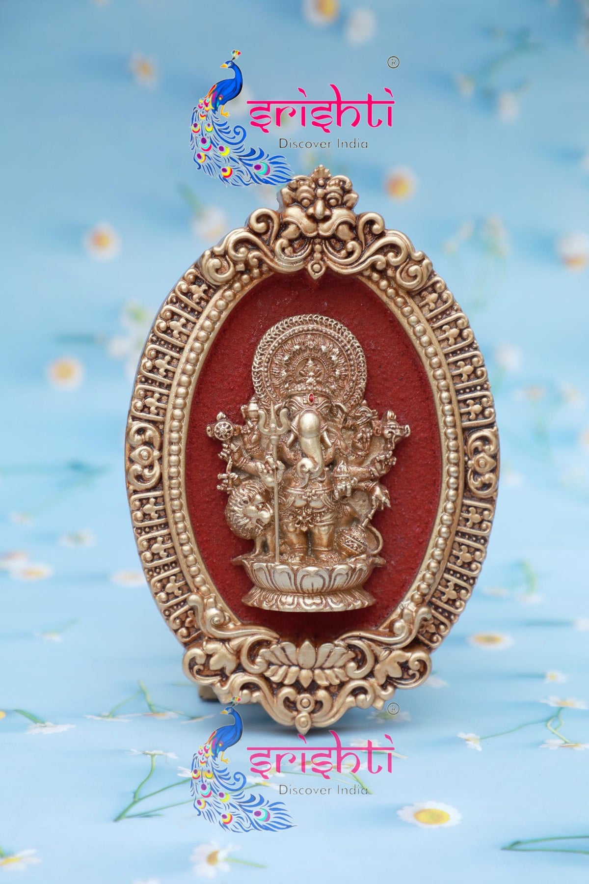 Wall Hanging Kan Drishti Ganesha with Yantra-7.5 Inches