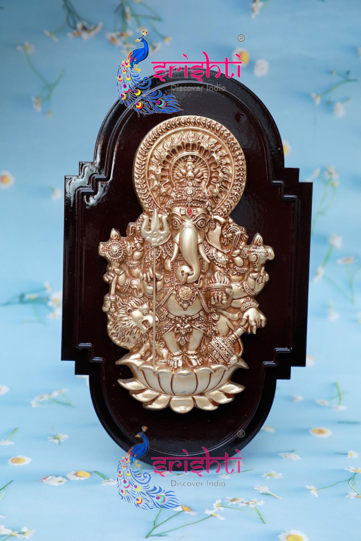Wall Hanging Kan Drishti Ganesha with Yantra-11.5 Inches