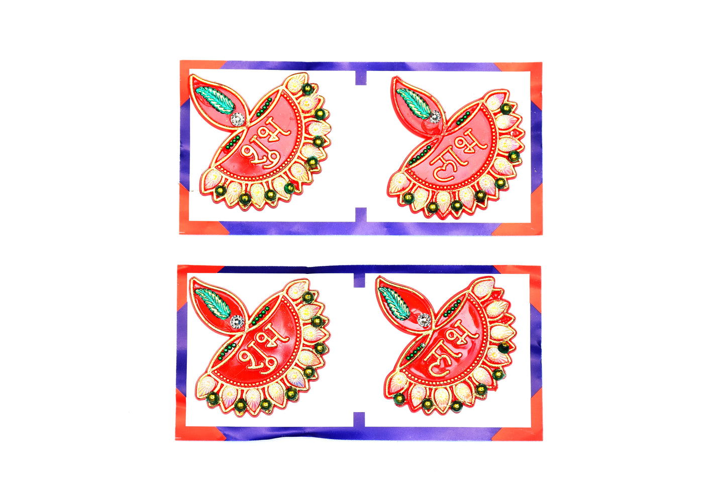 Shubh Labh with Diya Model (Pack Of 2)-M01 Acrylic Sticker