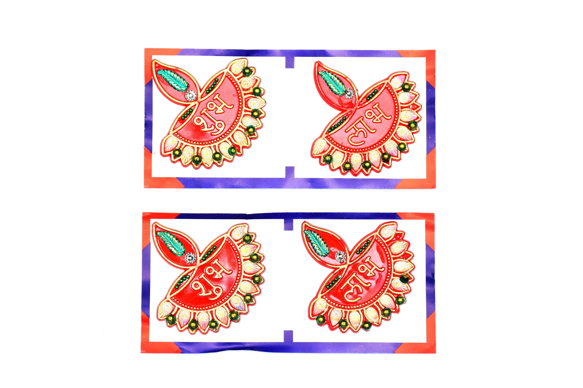 Shubh Labh with Diya Model (Pack Of 2)-M01 Acrylic Sticker