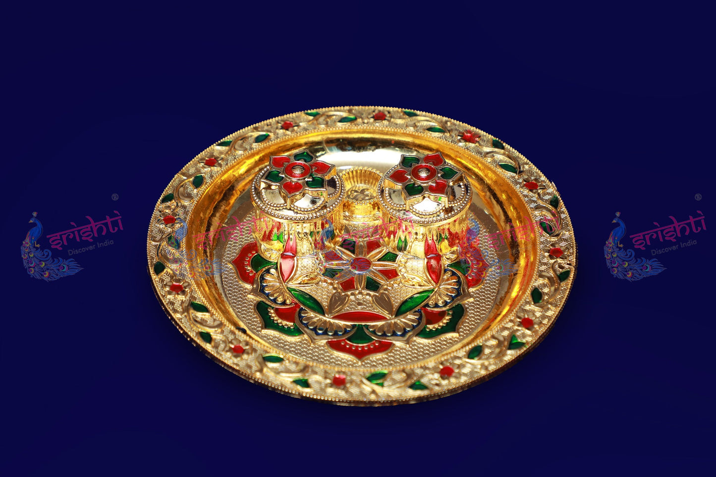 Haldi Kumkum Container Round Model- 6 Inches