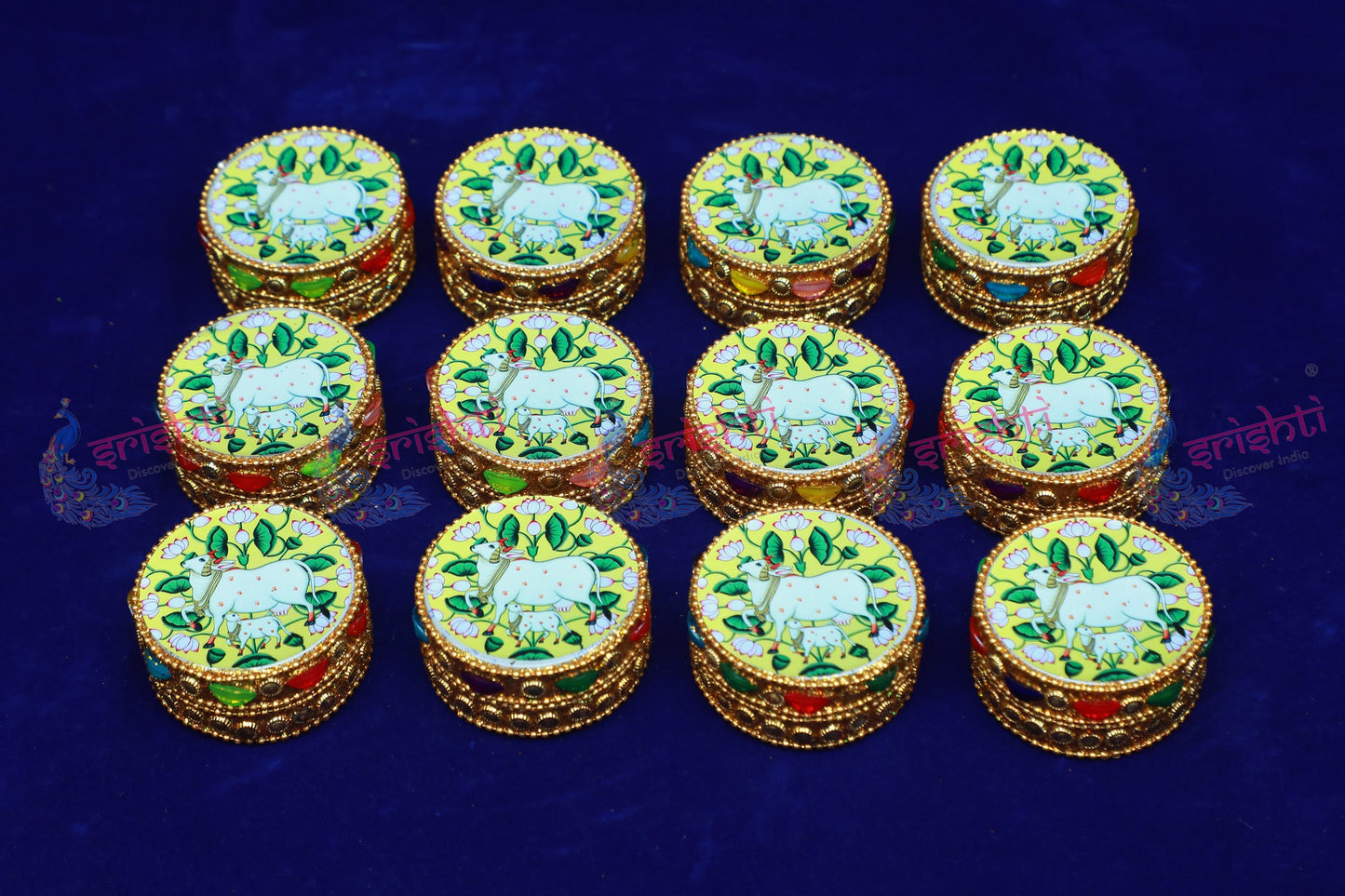 Designer Kumkum Container (Pack Of 12)