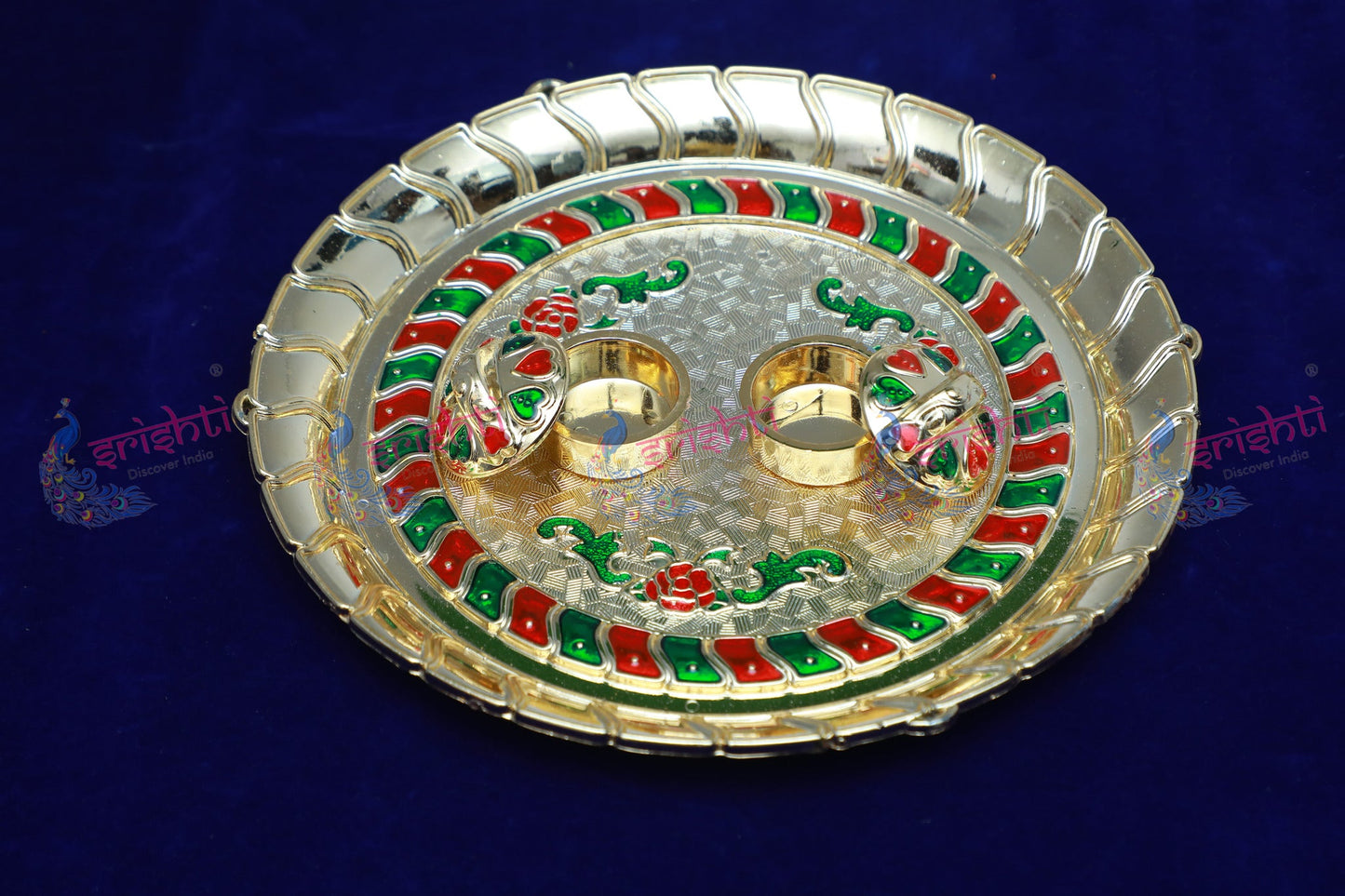 Haldi Kumkum Container Plate-7.5 Inches