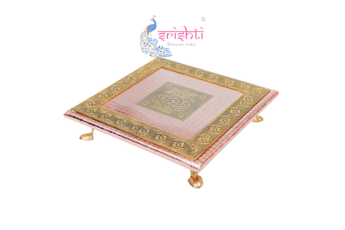 Wooden Meenakari Plank-9.5 Inches