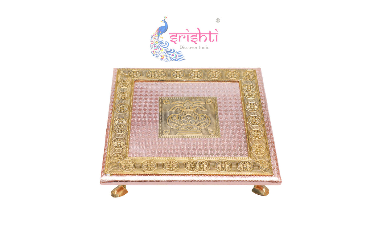 Wooden Meenakari Plank-9.5 Inches