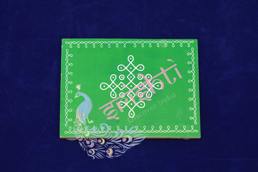 Rangoli Wooden Plank-Green 6 Inches