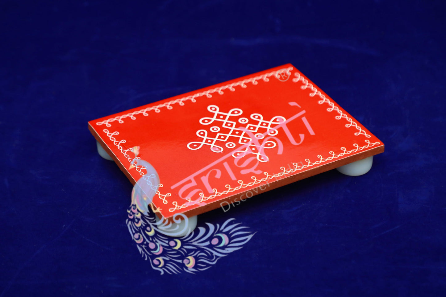 Rangoli Wooden Plank-Maroon 6 Inches