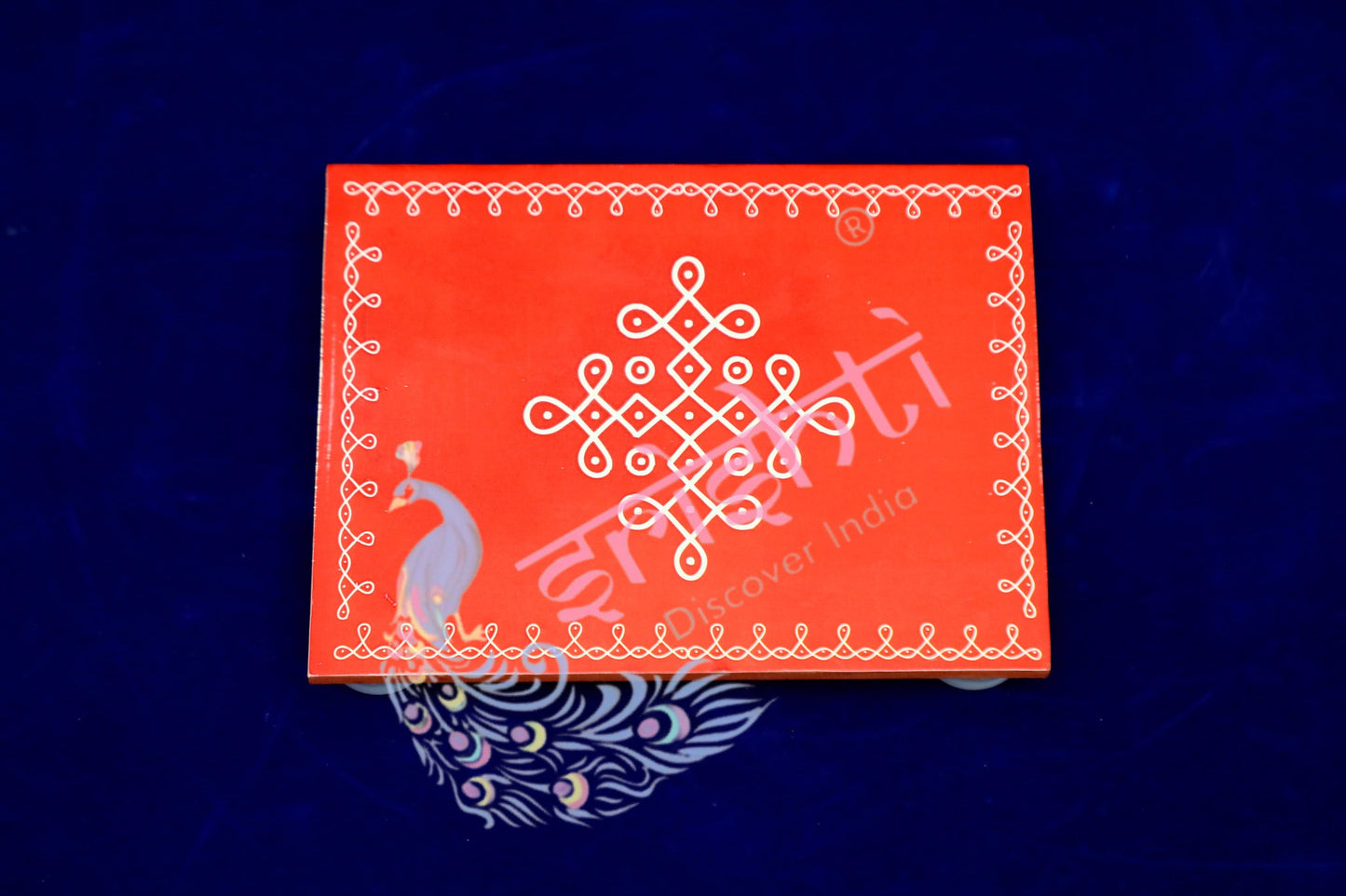 Rangoli Wooden Plank-Maroon 6 Inches
