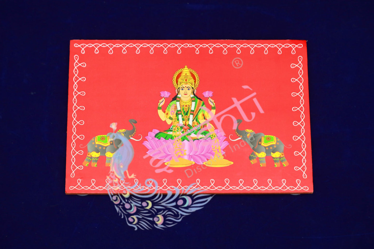 Wooden Plank/Chowki (Gajalakshmi)-Pink