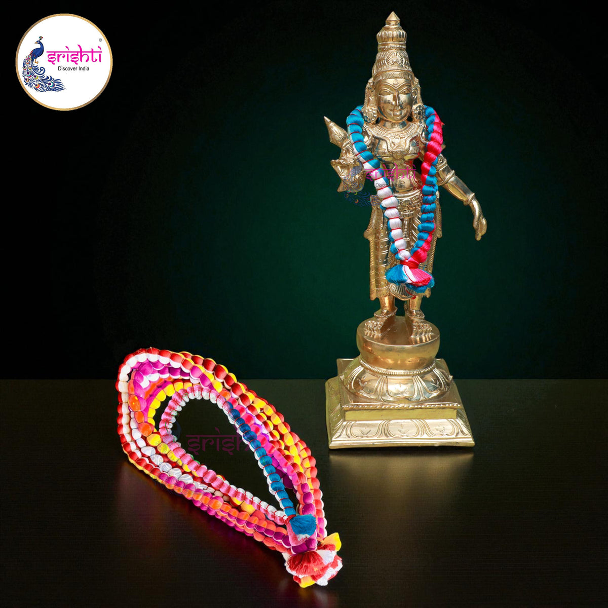 Multi Color Pavithra Mala-Garland-Single Knot-5 Ft