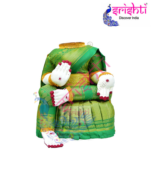 Varalakshmi Goddess Dress Green-11.5 Inches