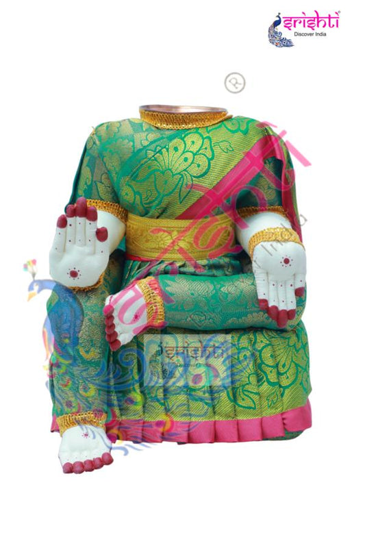 Varalakshmi Goddess Doll Green-12 Inches