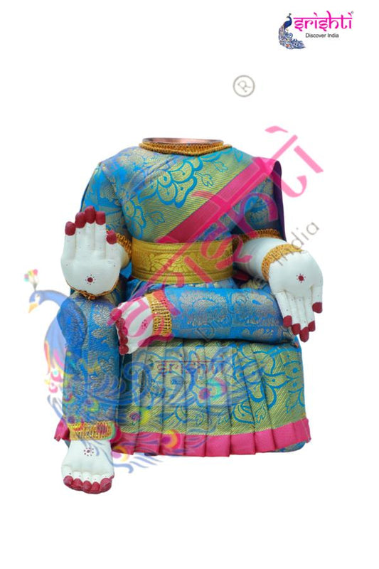 Varalakshmi Goddess Doll Lite Blue-12 Inches