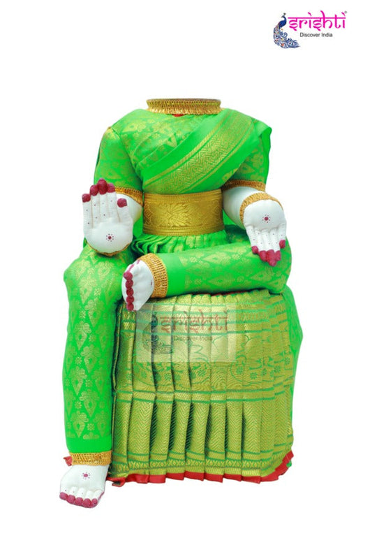 Varalakshmi Goddess Dress (Lite Green)-17.5 Inches