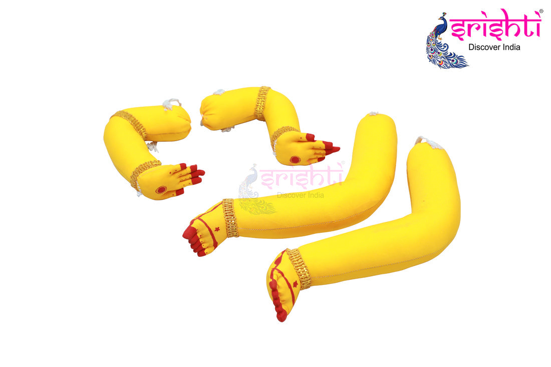 Varalakshmi Goddess Hands and Legs Of Decoration set (Yellow)