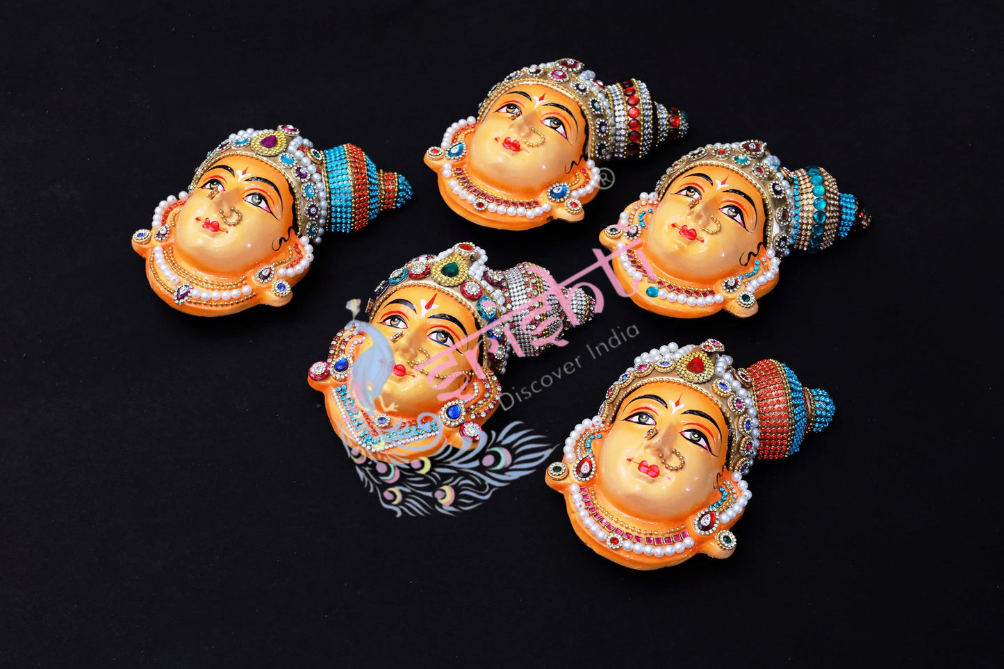 Andal Face with Stone Work-7 Inches