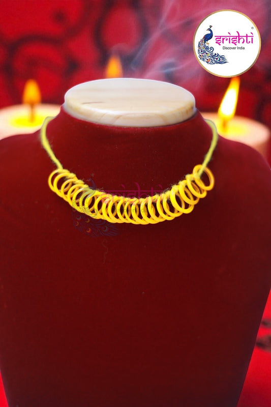 Mustard Yellow Small Bangles Malai (21 Bangles)-2.5 Inches