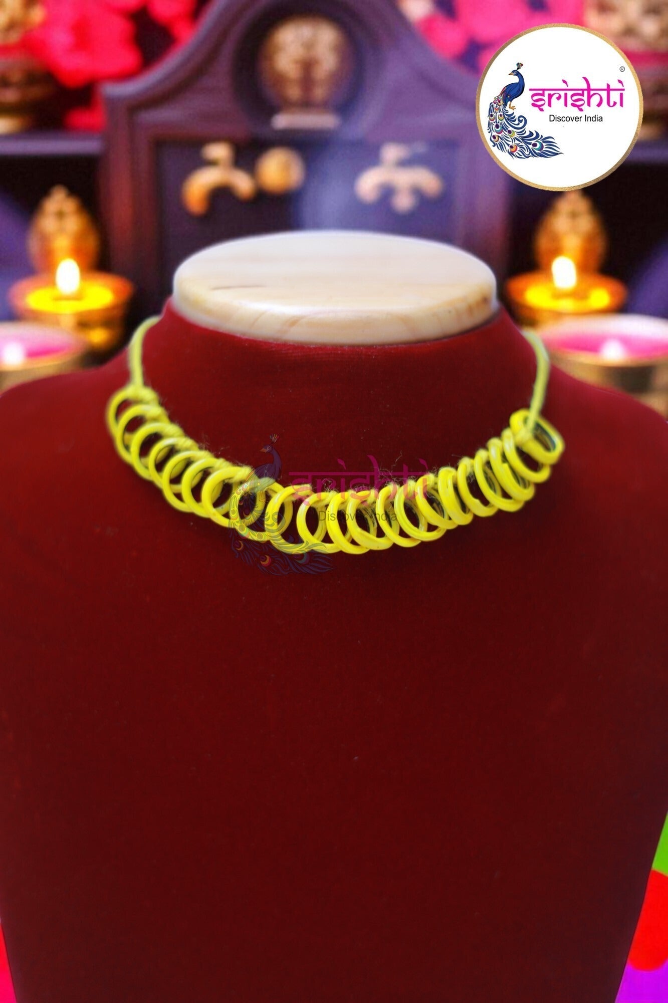 Yellow Small Bangles Malai (21 Bangles)-2.5 Inches