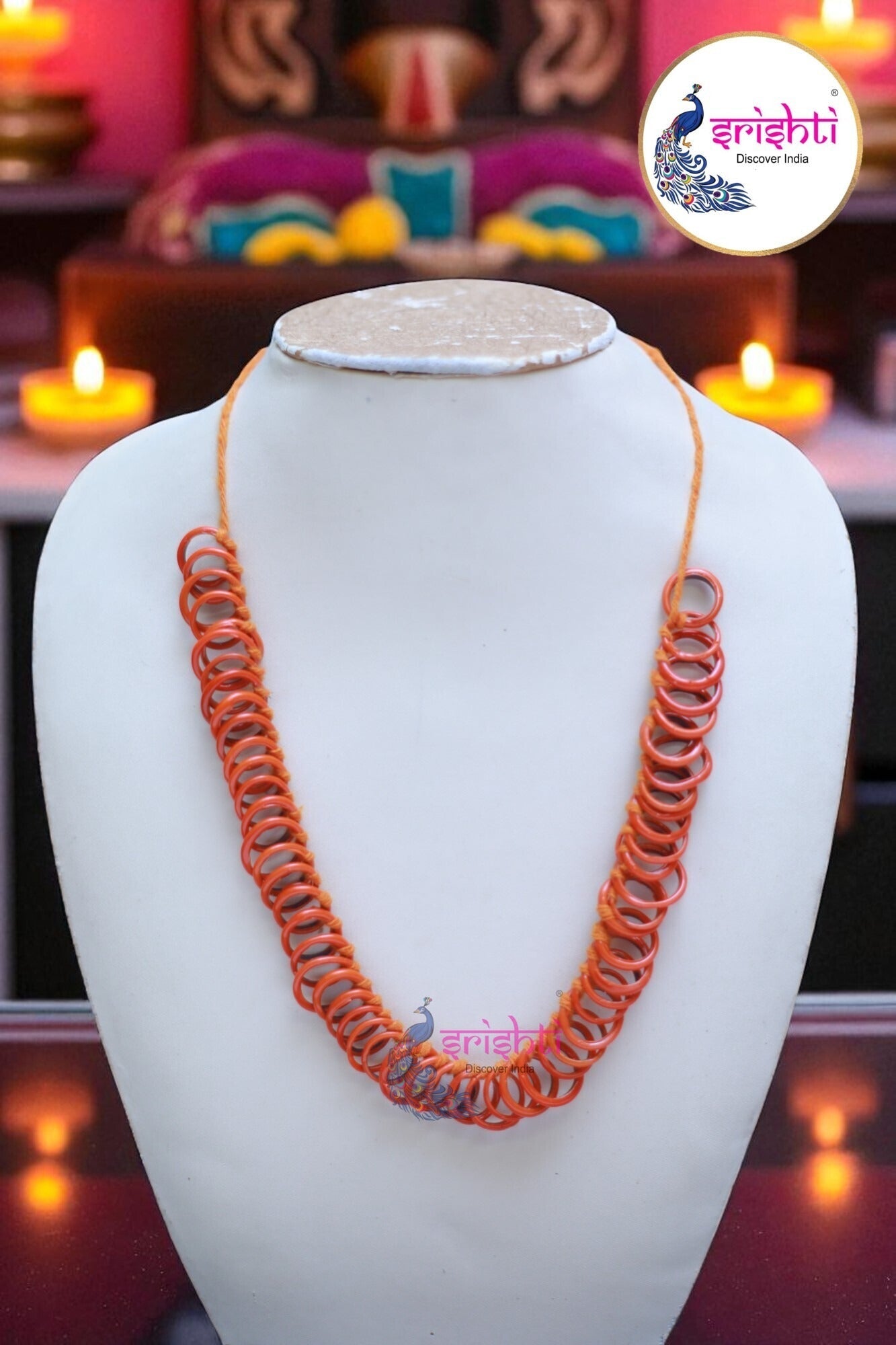 Orange Small Bangles Malai (54 Bangles)-6 Inches
