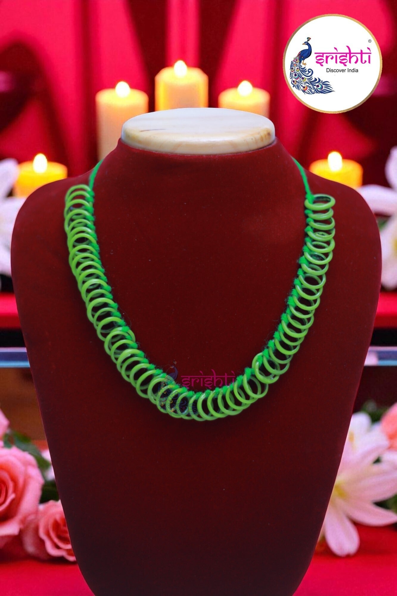 Green Small Bangles Malai (54 Bangles)-6 Inches