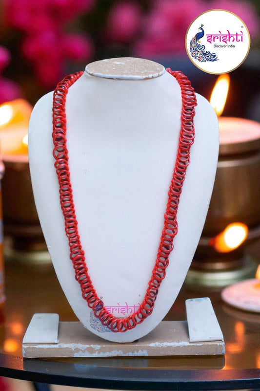 Red Small Bangles Malai (108 Bangles)-13 Inches