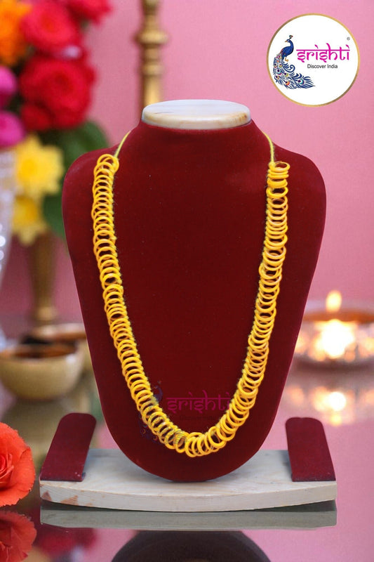 Mustard Yellow Small Bangles Malai (108 Bangles)-13 Inches