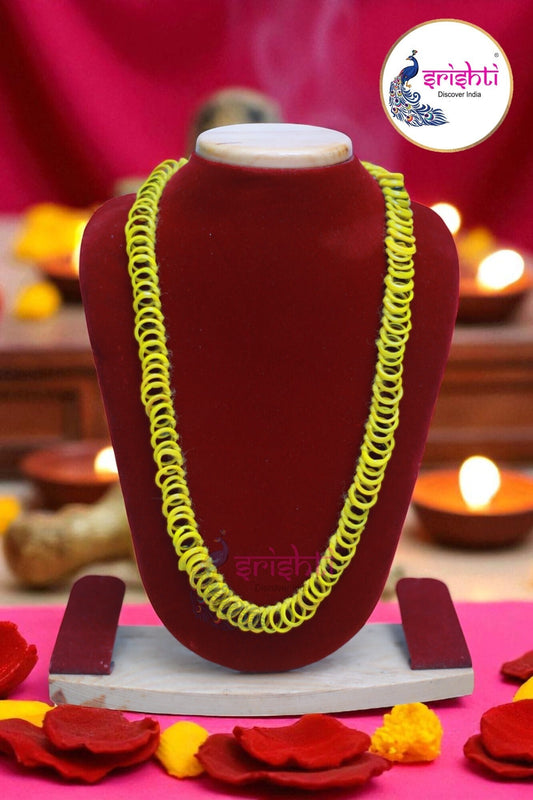 Yellow Small Bangles Malai (108 Bangles)-13 Inches