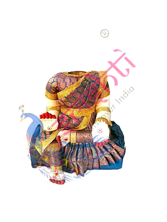 Varalakshmi Goddess Doll (Light Blue)-15 Inches