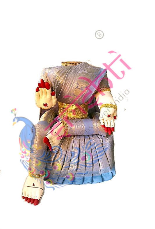 Varalakshmi Goddess Doll (Light Blue)-15 Inches