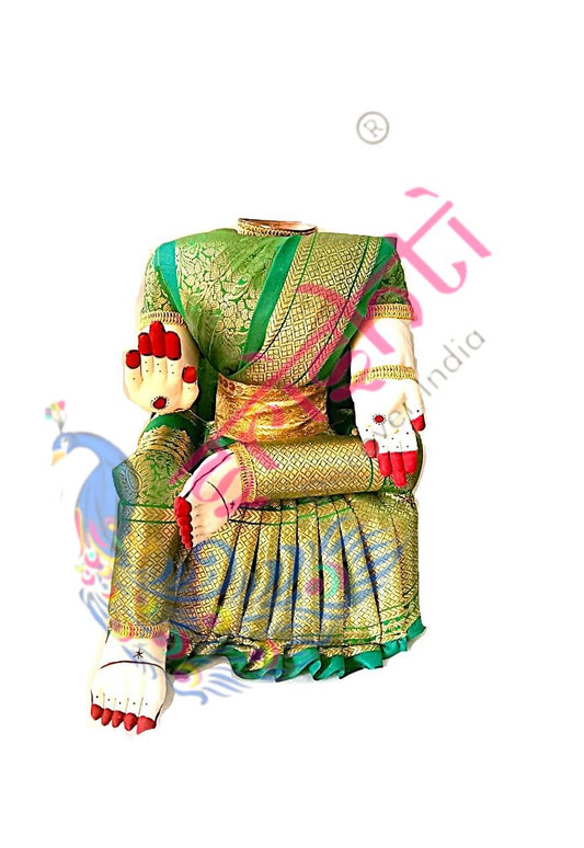 Varalakshmi Goddess Doll (Green)-15 Inches