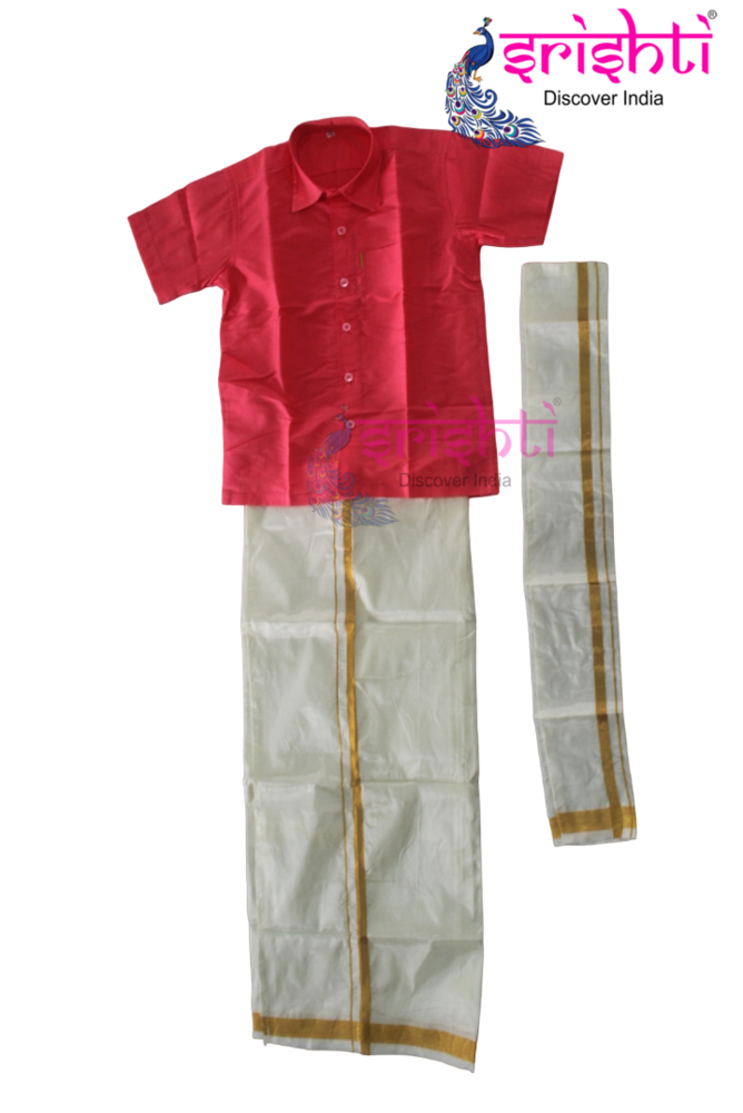 Kids Dhoti Shirt and angavastram (8-10 Yrs)