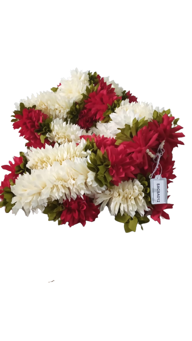 Artificial Door Garland Pair-White Red Green