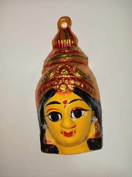 Varalakshmi Amman Face Yellow-4.5 Inches