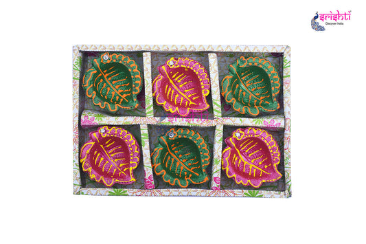 Clay Decorative Diya (Pack of 6)-M03