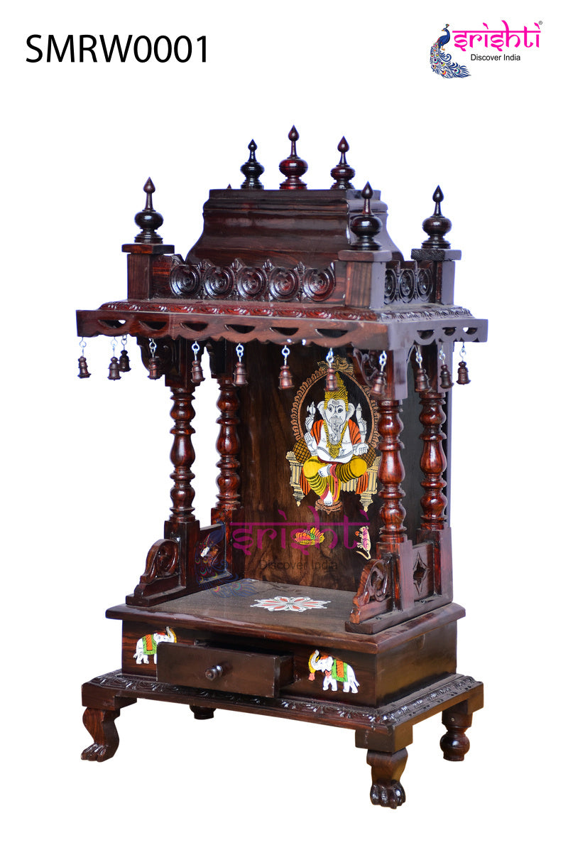 Wooden Pooja Mandir Rudra Collections-3 Ft-R01